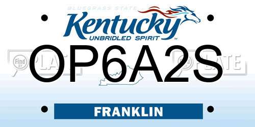 OP6A2S Kentucky License Plate