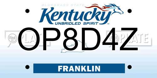 OP8D4Z Kentucky License Plate