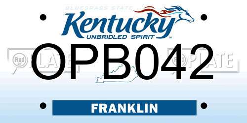 OPB042 Kentucky License Plate