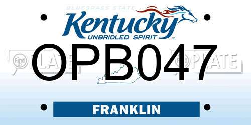 OPB047 Kentucky License Plate