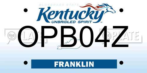 OPB04Z Kentucky License Plate