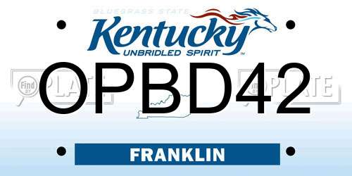 OPBD42 Kentucky License Plate
