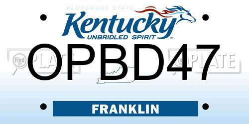 OPBD47 Kentucky License Plate