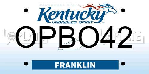OPBO42 Kentucky License Plate