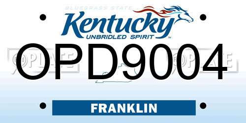 OPD9004 Kentucky License Plate