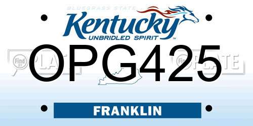 OPG425 Kentucky License Plate