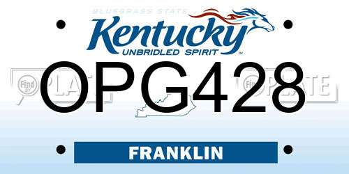 OPG428 Kentucky License Plate