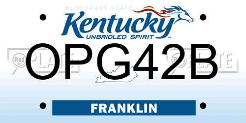 OPG42B Kentucky License Plate