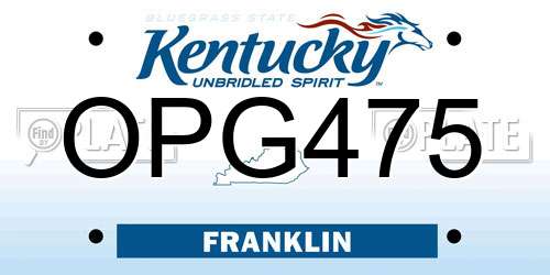 OPG475 Kentucky License Plate