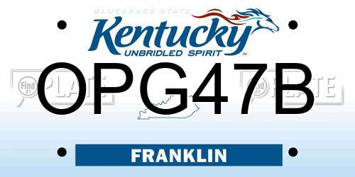 OPG47B Kentucky License Plate
