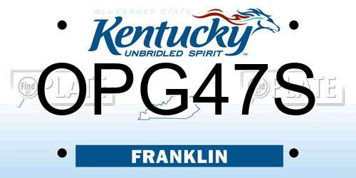 OPG47S Kentucky License Plate