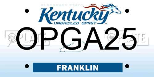 OPGA25 Kentucky License Plate