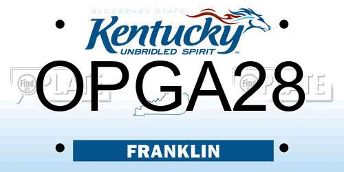 OPGA28 Kentucky License Plate