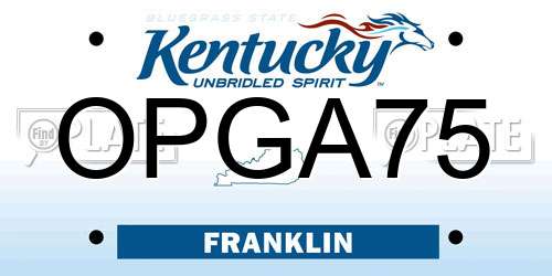OPGA75 Kentucky License Plate