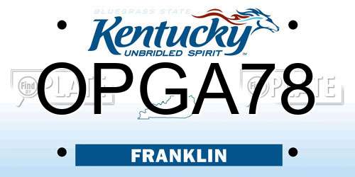 OPGA78 Kentucky License Plate