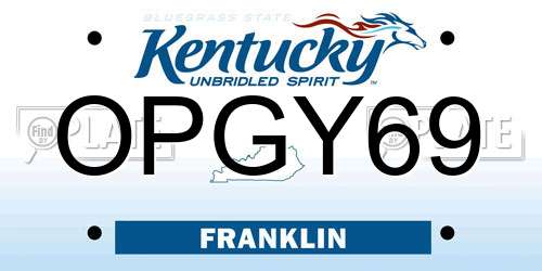 OPGY69 Kentucky License Plate