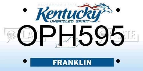 OPH595 Kentucky License Plate