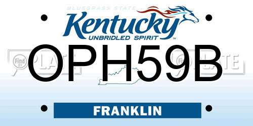 OPH59B Kentucky License Plate