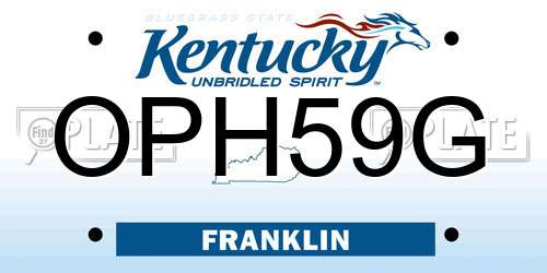 OPH59G Kentucky License Plate