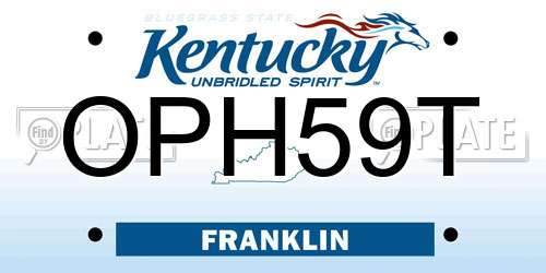 OPH59T Kentucky License Plate