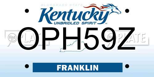 OPH59Z Kentucky License Plate