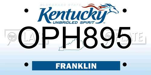 OPH895 Kentucky License Plate
