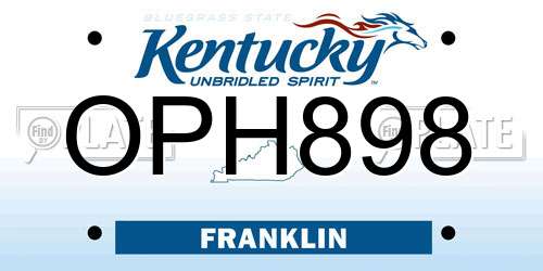 OPH898 Kentucky License Plate