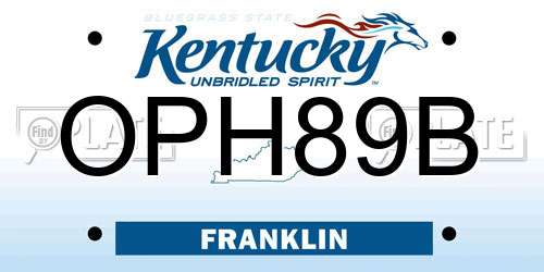 OPH89B Kentucky License Plate