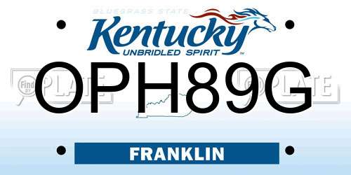 OPH89G Kentucky License Plate