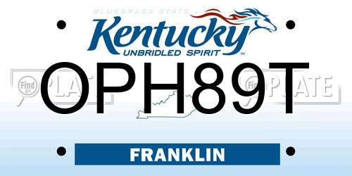 OPH89T Kentucky License Plate
