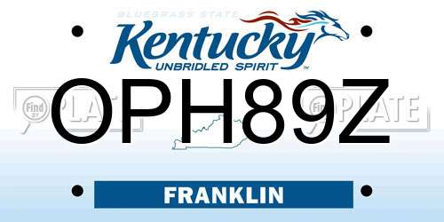 OPH89Z Kentucky License Plate