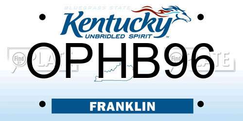 OPHB96 Kentucky License Plate