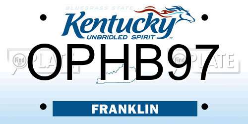 OPHB97 Kentucky License Plate