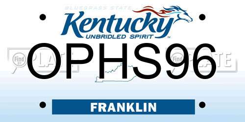 OPHS96 Kentucky License Plate