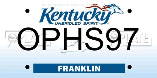 OPHS97 Kentucky License Plate