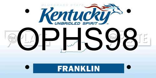 OPHS98 Kentucky License Plate