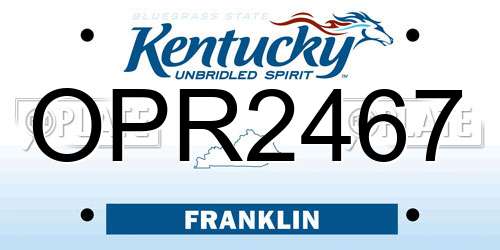 OPR2467 Kentucky License Plate