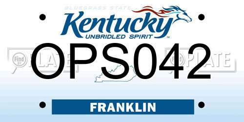 OPS042 Kentucky License Plate