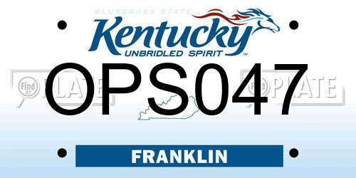 OPS047 Kentucky License Plate