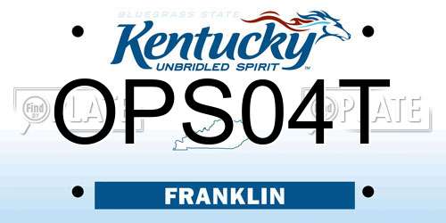 OPS04T Kentucky License Plate