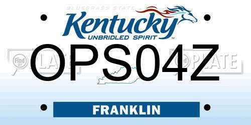 OPS04Z Kentucky License Plate
