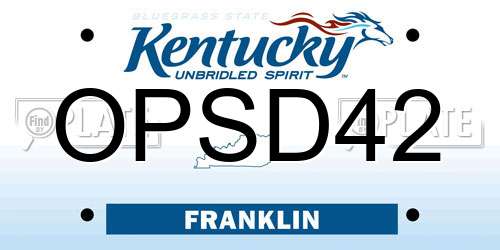 OPSD42 Kentucky License Plate