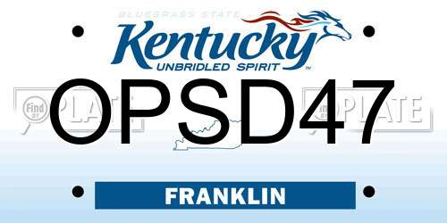 OPSD47 Kentucky License Plate