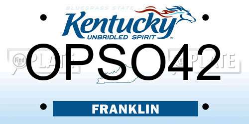 OPSO42 Kentucky License Plate
