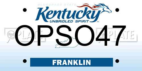 OPSO47 Kentucky License Plate