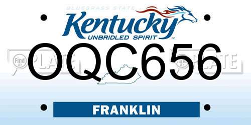 OQC656 Kentucky License Plate