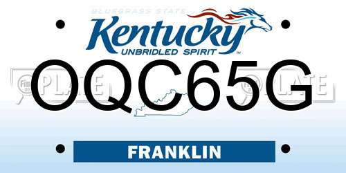 OQC65G Kentucky License Plate