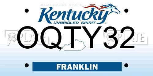 OQTY32 Kentucky License Plate