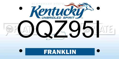 OQZ95I Kentucky License Plate
