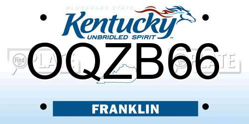 OQZB66 Kentucky License Plate